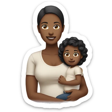 one mother with your baby (white with eyes browns and black hair) sticker