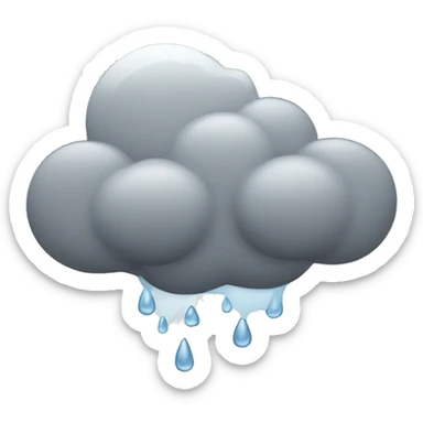 emoji de alguien bajo una nube gris y lluviosa, mostrando una cara de enojado sticker
