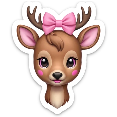 Pretty deer with pink bow sticker
