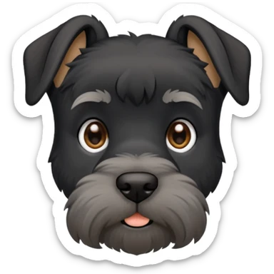 Black schnauzer with cropped ears and cropped tail sticker