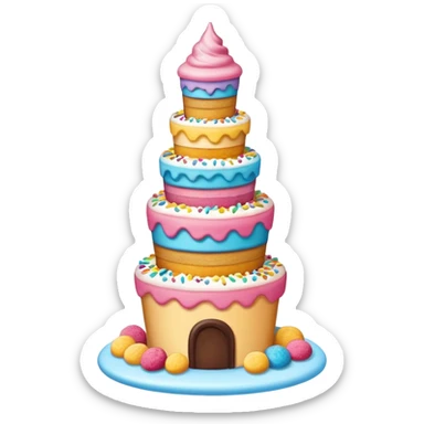 A whimsical tower of mixed treats sticker