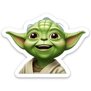 Yoda-laughing sticker