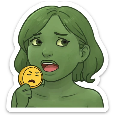 black girl emoji choking herself  sticker