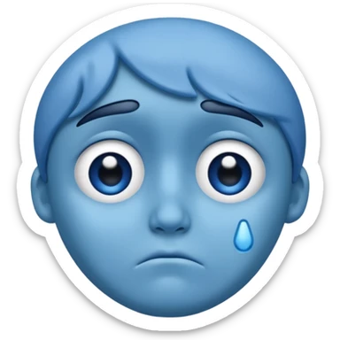 Sad face blue sticker