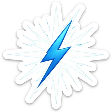 A glowing blue Smite 2 lightning bolt inside a crosshair. sticker