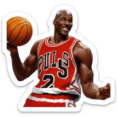 Michael jordan machacando canasta sticker