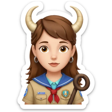 scout girl with a horn sticker
