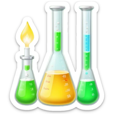 hi-lighters lemon baking soda uv light glowing formula in beaker/ test tube and baking soda in lab sticker