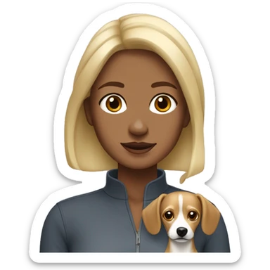 Dusty blonde woman with brown and white chiweenie sticker
