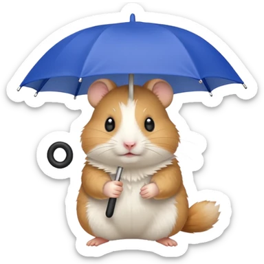 hamster holding an umbrella sticker