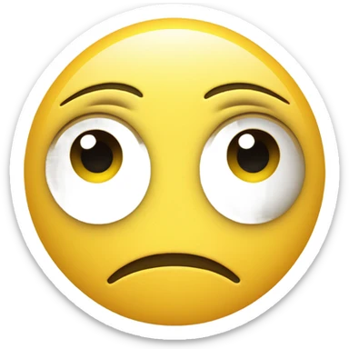 Jellow circle dot like an emoji but hallway the face turned to the side you can see two eye judjing your behaviour with a serious expression mouth  sticker