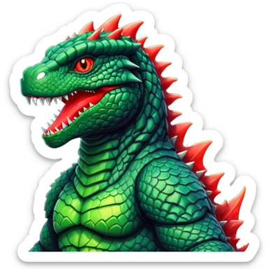 Godzilla with red atomic breath  sticker