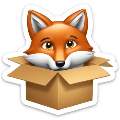 fragile, box, image of fox inside box sticker