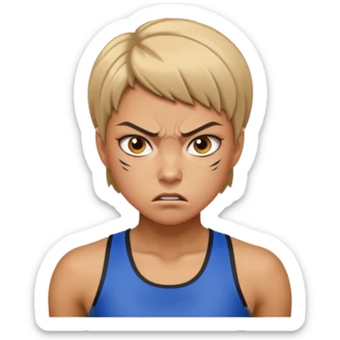 angry athlete girl sticker