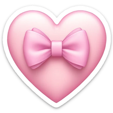 Light pink heart with bow sticker