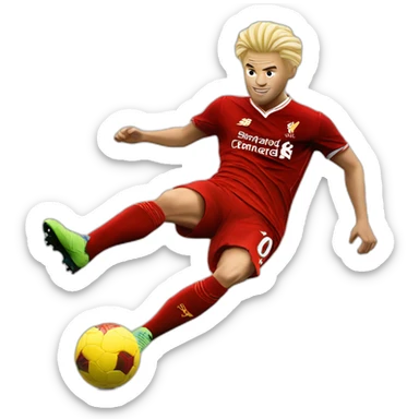 blonde liverpool player kicking sticker