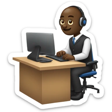 Homme chauve service après-vente sticker