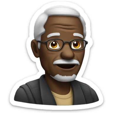 black old man with drealock sticker
