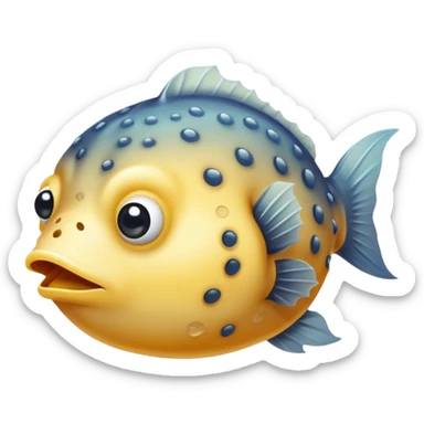 Sad blowfish sticker