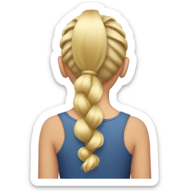 pigtail from back side with blond hair sticker