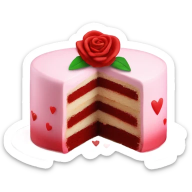 valentine’s day cake with rose sticker