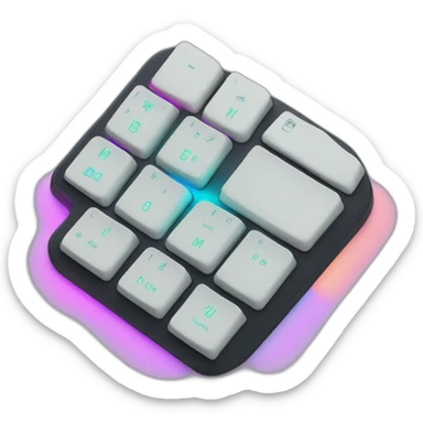 split ergonomic keyboard with glowing RGB lighting sticker