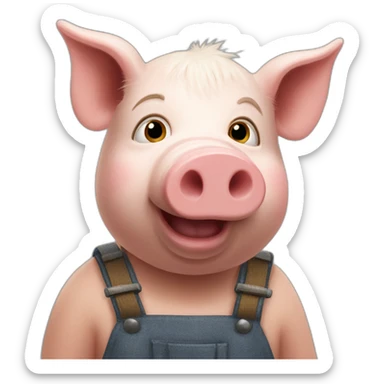 the little pig from three brothers who build a straw house sticker