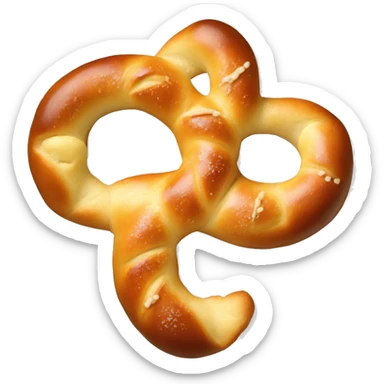 Soft pretzel with cheese sticker