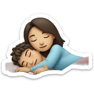 Brunette girl sleeping with boy  sticker