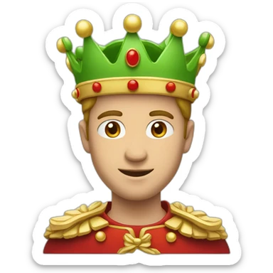 homme rouge avec une couronne verte sticker