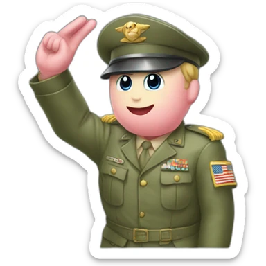 kirby doing a military salute sticker