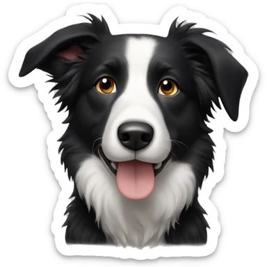 Border collie with a jet black beanie sticker