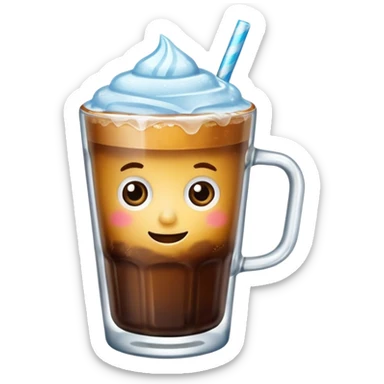 Cafe con hielo en una taza que diga ami sticker