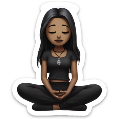 goth girl meditating sticker