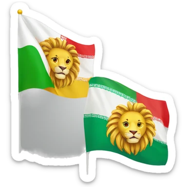Lion and sun flag of Iran sticker