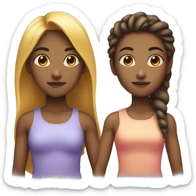 Two girls one tall one petite sticker