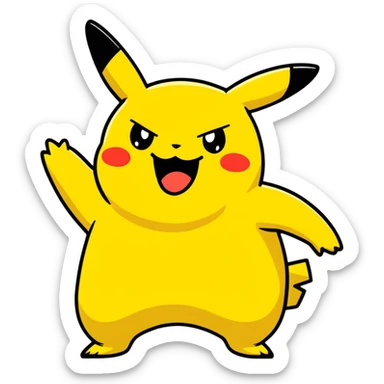 fat Pikachu with acne screaming sticker