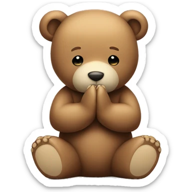 Teddy bear praying sticker