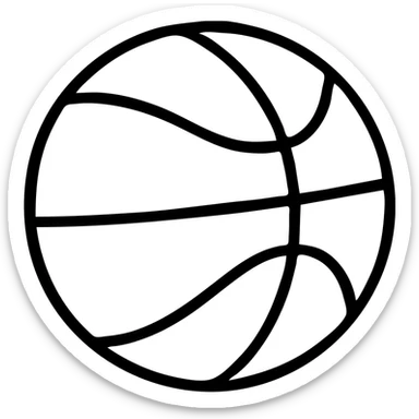 Basketball with detailed lines showing the seams sticker