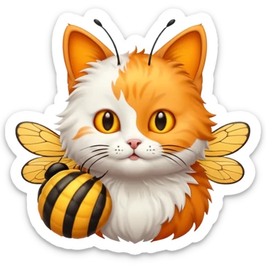 Cat with a bee sticker