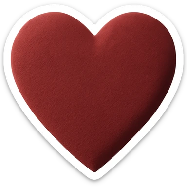 heart with a velvet matte finish, no background sticker