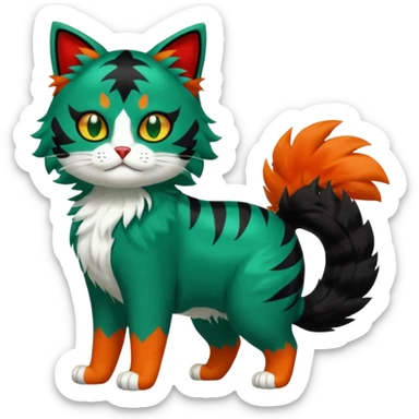 Sprigatito-Litten-Meowscarada-Pokémon-Fakémon-animal-fusion (full body) sticker