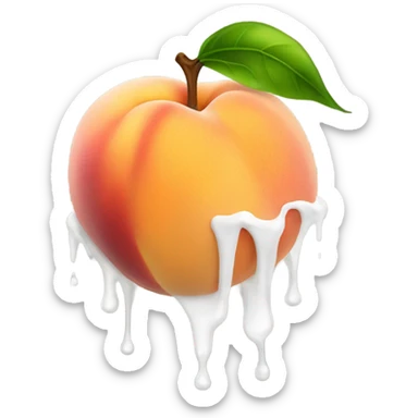 Peach dripping white  sticker