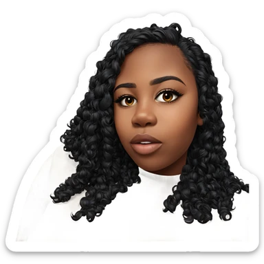 realistic portrait of dark-skinned girl sticker