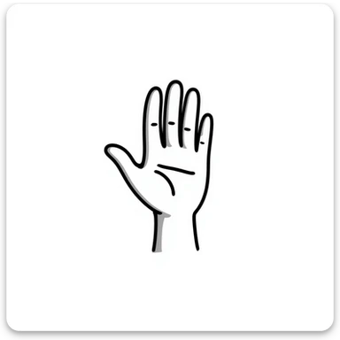 stylized symmetrical hand in doodle style, square format, suitable as emoji for music marketing course cover sticker