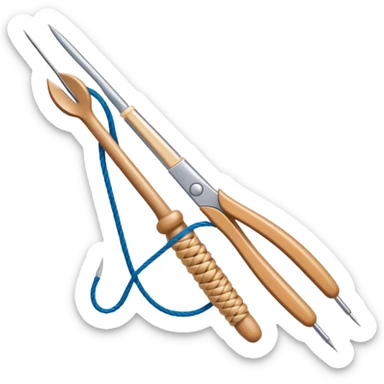 Weaving icon, various types of weaving such as basket weaving, macramé, and loom weaving, showing intertwined threads or ropes, weaving tools like shuttle, crochet hook, and loom, minimalistic style, clean lines, transparent background. sticker