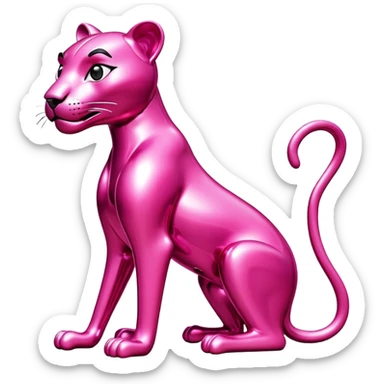 jeff koons style pink panther SPAM sculpture  sticker