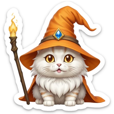 A cat that’s wearing a hat that’s doing magic  sticker
