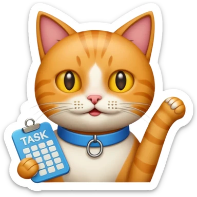 A Cat saying task is complete. sticker
