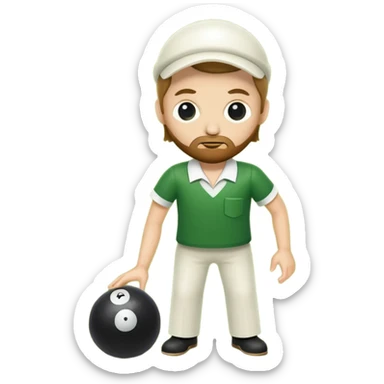 Lawn bowling bowl and javk sticker